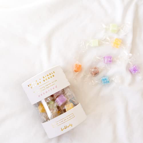 Bonblissity Sugar Cubes Candy Scrub, 30 pcs - Sugar Body Scrub Gift Set with Assorted Scents, Gentle Hand, Feet, and Body Exfoliator Turns into Lotions, Spa Small Gifts for Women and Men, Travel Size
