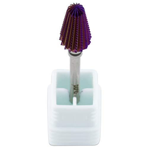 PANA 3/32" Purple Tornado Carbide Nail Drill Bit for Acrylics, Nail Extension, Gel Polish Removal Nail Salon Manicure Pedicure Electric File Tools (Extra Coarse - XC)