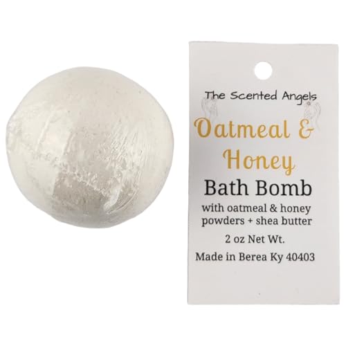 TSA Handmade All Natural Oatmeal Honey Bath Bombs, Scented Fragrance, Sensitive Skin, Self Care, Date Night, Mens, Womens, Bath, Teens (6 count)