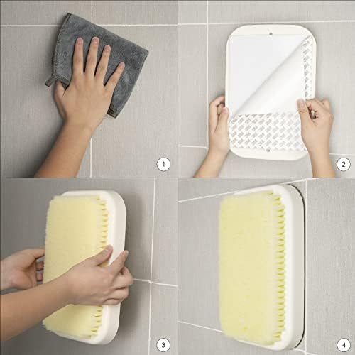 Wall Mounted Back Scrubber for Shower, Exfoliating Bath Wash Pad, Hands-Free Back Body Brush Scrubber for Men Women