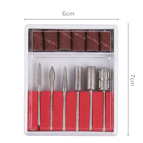 SIGNI 6Pc Nail Drill bits Set,Professional Nail Art Tools Set for Acrylic Art,Manicure & Pedicure Crystal Nail Files, Nail Drill Bits, Sanding Bands Perfect for Nail Salons & Beauty (Standard, 1)