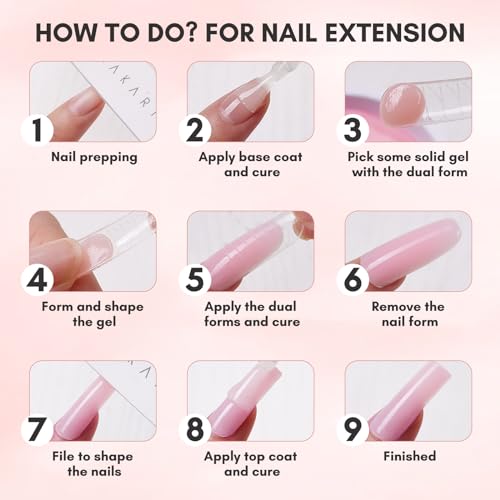 Makartt Solid Gel Builder Mini Kit for 3D Gel Nail Art - 15ML 4 in 1 Nail Extension Gel, 4pcs Silicone Molds, 1 Sculpting Brush, UV Glue for Acrylic Nails Rhinestones Gel Molding Manicure Hard Gel Kit