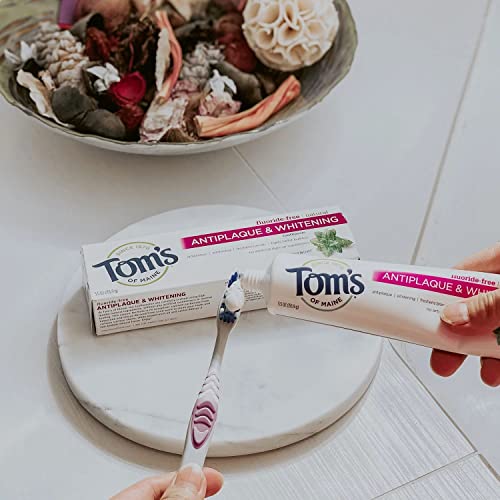 Tom's of Maine Fluoride-Free Antiplaque & Whitening Toothpaste, Peppermint (5.5 oz., 4 pk.)