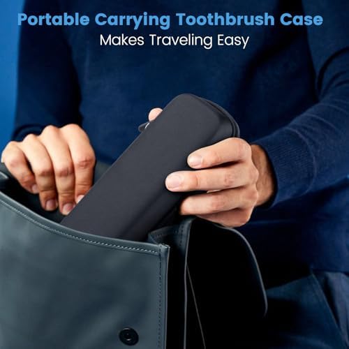 Toothbrush Travel Case Compatible with Oral-B/Oral-B Pro 1000/Philips Sonicare 4100 Electric Toothbrush, with Mesh Pocket for Accessories & 2pcs Toothbrush Head Covers for Protection
