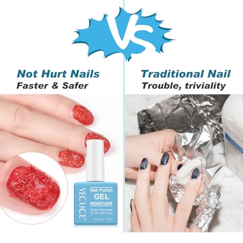 Gel Nail Polish Remover, (2PCS) Gel Polish Remover No Need for Foil, Soaking or Wrapping, Remove Nail Polish within 3-5 Minutes, No Hurt 0.5 Fl Oz