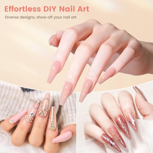 Acrylic Nail Kit with Everything: Practice Nail Hand U V Lamp Acrylic Nail Liquid Set with Drill Starter Nail Set Gifts for Beginners Home Salon
