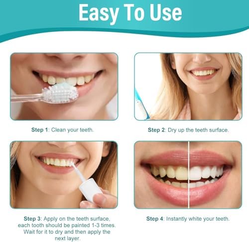 Tooth Paint, Instant Teeth Whitening Paint, Gentle & Safe White Paint for Teeth, Portable & Simple, Long-Lasting, Get Confident Smile at Home