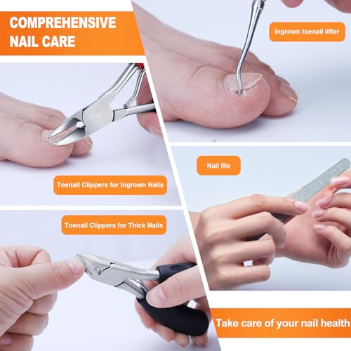 Toenail Clippers for Seniors Thick Toenails, Podiatrist Toenail Nipper, Professional Nail Clippers, Sharp Curved Blade, Ergonomic Non-Slip Long Handle, Toenail Clippers for Men Women Elderly