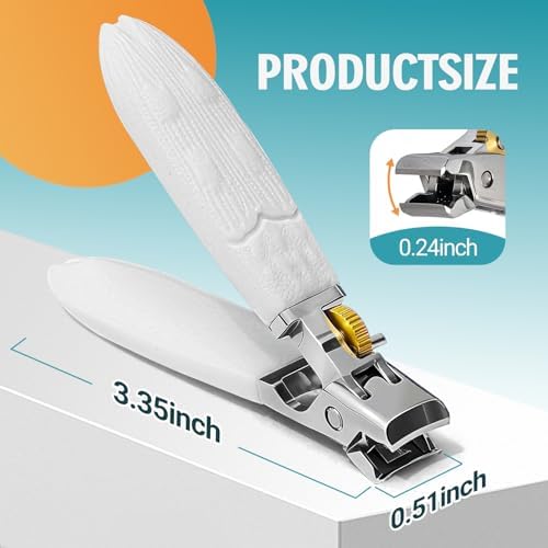 Wide Jaw Anti-Slip Nail Clippers with Safety Lock & Splash Guard – Razor-Sharp Blades for Thick Nails, Heavy Duty Stainless Steel Clipper for Women/Men/Kids/Seniors