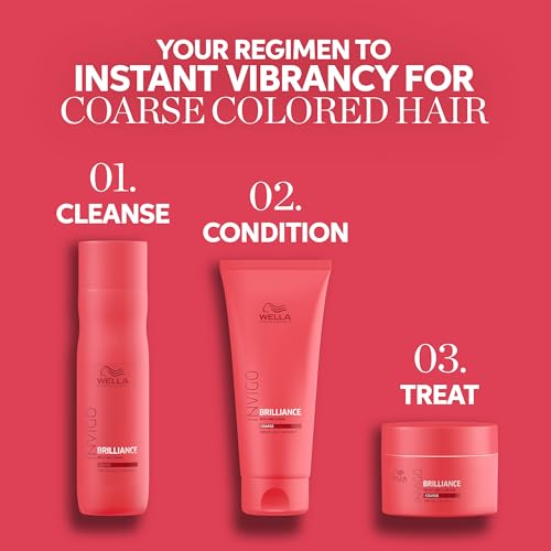 WELLA PROFESSIONALS Invigo Brilliance Shampoo for Coarse Colored Hair, Color Protection & Color Vibrancy