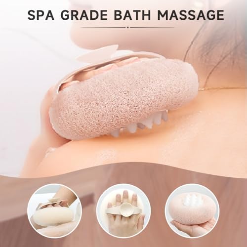 Super Soft Sunflower Suction Cup Bath Ball, 2025 Upgraded 2-in-1 Bath Sponges for Shower Women, Body Wash Infused Sponge, Bath Shower Scrubber Loofah for Women Cleaning Brush (3)