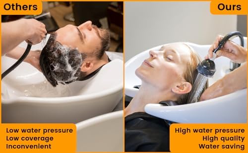 Professional Beauty Salon Shampoo Sink Bowl Faucet and Sprayer Kit with Vacuum Breaker and Flexible Spray Hose - Chrome Finish