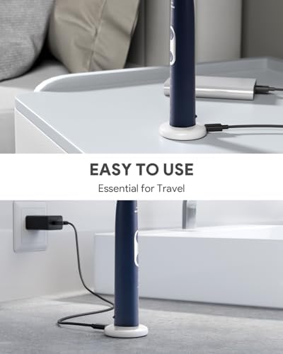 Electric Toothbrush Travel Charger Replacement Slim Compatible with Philips Sonicare HX Series Electric Toothbrush, Inductive Mini Portable Charger Base-Type C(White)