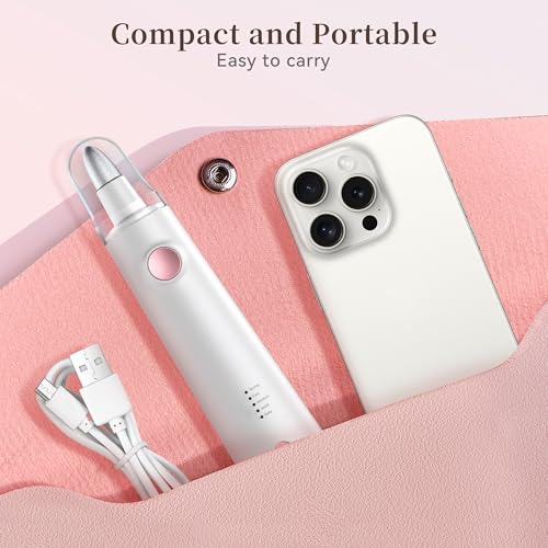 Electric Nail Drill, 8-in-1 Cordless Electric Nail File with LED Light, 5 Speeds Rechargeable Manicure and Pedicure Kit Hand Foot Care Tool for Nail Grinder Trim Polish for Women Baby