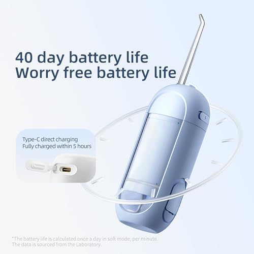Water Dental Flosser - yayisheng, Portable Cordless Oral Irrigator 3 Modes & 150ML Pull-Out Type Detachable Tank, 6 Jet Tips, IPX7 Waterproof