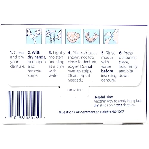 Super Poligrip Denture Adhesive Comfort Seal Strips-40 ct (Pack of 3)
