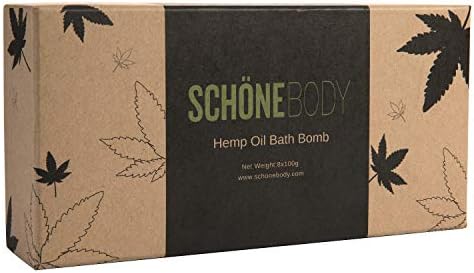 Hemp Bath Bombs, Large Set of 8. Mint, Lavender & Hemp Scents. Vegan, Muscle Therapy, Relaxing & Soothing