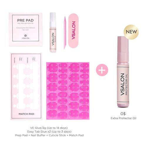 VSALON Press On Nails Short Almond - Pink Cat Eye Semi-Transparent Metallic Design Stick On Nails Kit for Women, Reusable Soft Gel Glue on Nails & Cuticle Oil, Tabs & Nail File - 32 PCS in 16 Sizes