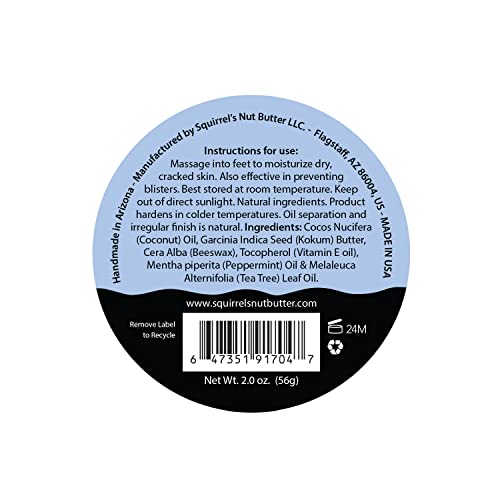 Squirrel's Nut Butter Happie Toes 2.0 oz Tin, Foot Care & Blister Prevention