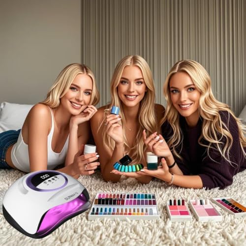 UV LED Nail Lamp with 72 Beads, 300W Nail Curing Lamps for Gel Polish with Automatic Sensor/4 Timer Setting,Led Nail Dryer, Professional Nail Art Drying Tools for Fingernail and Toenail.BM-12 PRO