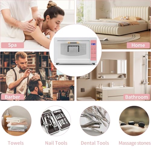 Yofuly Sterilizer for Esthetician, 10L Large Sterilizer for Nail Tools, Multi-Functional Nail Cleaner Box, Large Capacity Cleaning Cabinet for Home Use, Barbers, Beauty Salons, and Spas