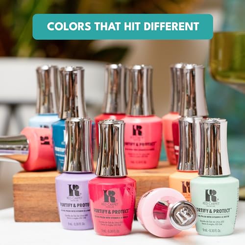 Red Carpet Manicure Fortify & Protect Kit – Essentials for UV/LED Gel Application. Vitamin A & Biotin Infused, Long-Lasting, Chip-Resistant Manicure