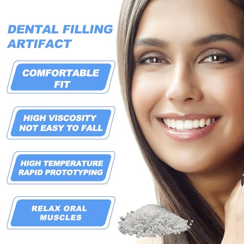 Tooth Repair Kit, Moldable Tooth Filling Repair Kit Beads with 3 Dental Tool, Moldable False Teeth Beads The Missing and Broken Replacements, DIY Natural Filling Fake Teeth,Smile Confidently Again
