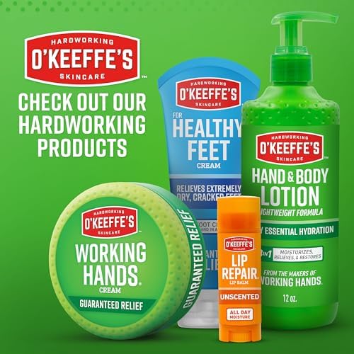 O'Keeffe's Working Hands Pain Relief Cream Skin Protectant with 4% Lidocaine and Cooling Peppermint Oil for Instant Relief from Pain, Itching, Irritation and Dryness, 3oz Tube