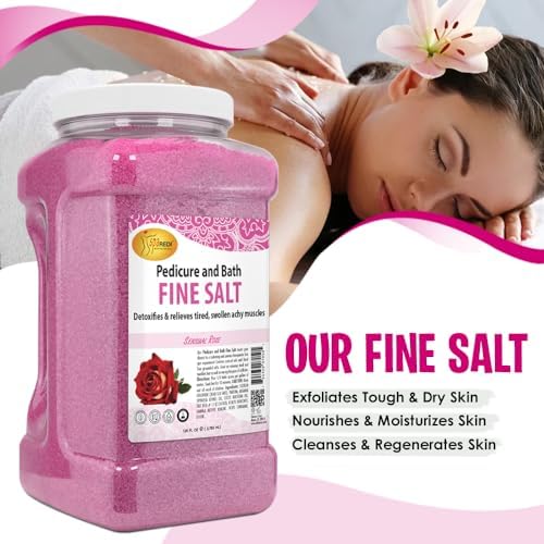 SPA REDI - Detox Foot Soak Pedicure and Bath Fine Salt, Sensual Rose, 128oz - Made with Dead Sea Salts, Argan Oil, Coconut Oil, and Essential Oil - Hydrates, Softens and Moisturizes