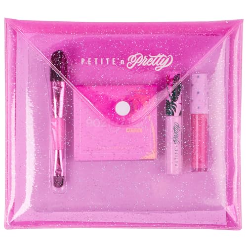 Petite 'n Pretty "Amazon Exclusive" Glow Basics Natural Makeup Starter Gift Set for Kids, Tweens & Teens for Eyes, Cheeks & Lips- Clean, Non Toxic