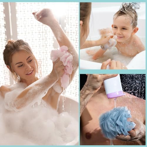 Nitial 50 Pcs Large Bath Shower Loofah Sponge Bulk 60g Exfoliating Bath Sponge Soft Shower Scrunchies Colorful Bath Loofahs for Men Women Shower (Soft Color)
