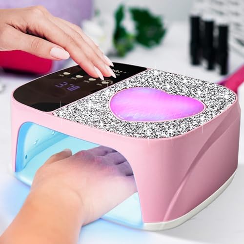 LimeGirl Cordless Nail Dryer for Gel Polish, UV LED Nail Lamp with Fast Curing UV Light & 4 Timer Settings, Portable Rechargeable Gel Lamp Nail Art Tool for Manicure Pedicure at Home & Salon (Pink)