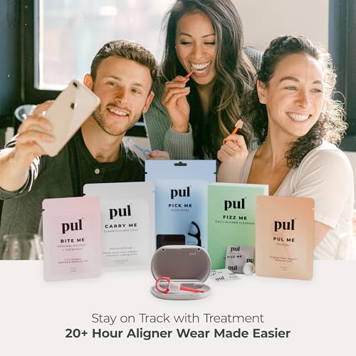 PUL Pack of 2 Reusable 2-in-1 Aligner Seating Chewie & Removal Tool — Compatible with Invisalign, Removable Braces, Retainers & Trays – Easy-to-Use Remover & Chew, Dental & Oral Hygiene Care – Black