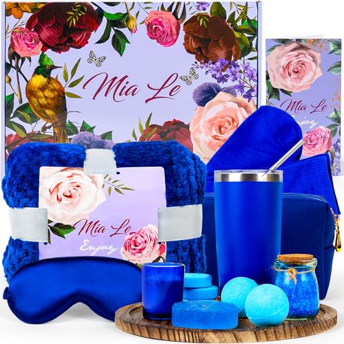 Luxury Spa Gift Basket Set β 16 Pcs Bath Set with Bath Bombs, Body Lotion, Shower Gel & More β Relaxing Gifts for Women & Men β Perfect for Birthday, Christmas, Thank You & Bridal Shower(Royal Blue)