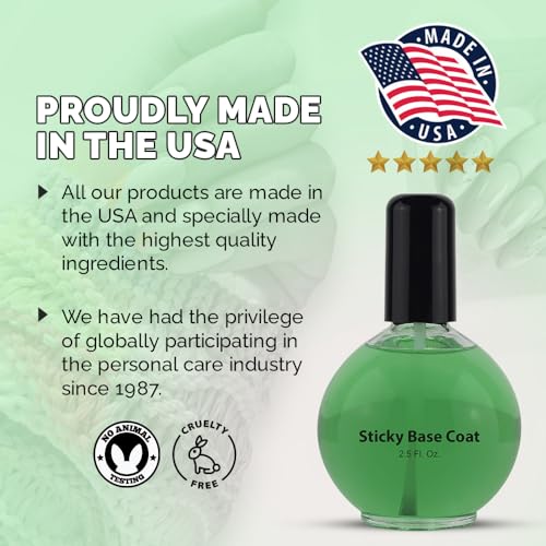 PRO NAIL Sticky Base Coat Nail Polish - Long-Lasting Adhesion, Secure Nail Polish - 2.5 Oz