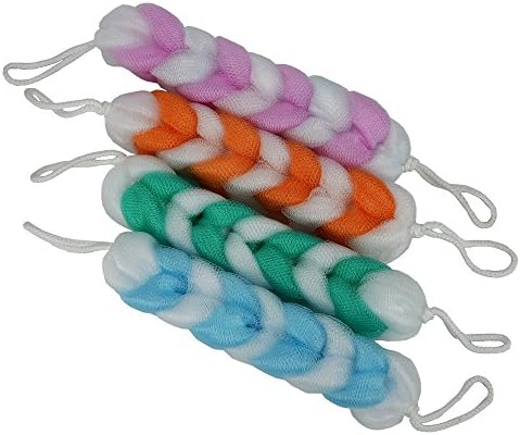 Exfoliating Loofah Back Scrubber for Shower,Wonderful Colors(4- Counts)