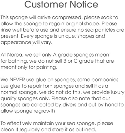 Naroa Soft Natural Shower Sponge | Gentle Sea Loofah for Bathing Smooth Skin | Unbleached Body Scrubber Puff | Bath & Spa (Small)