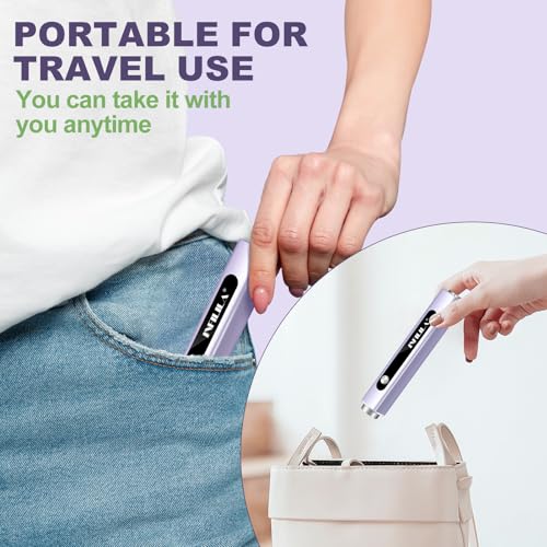 NXJ INFILILA Handheld UV Light for Gel Nails, 3-in-1 Mini Nail Lamp with Magnets&Nail Stamp Portable Rechargeable Cordless for Home DIY Manicure(Purple)