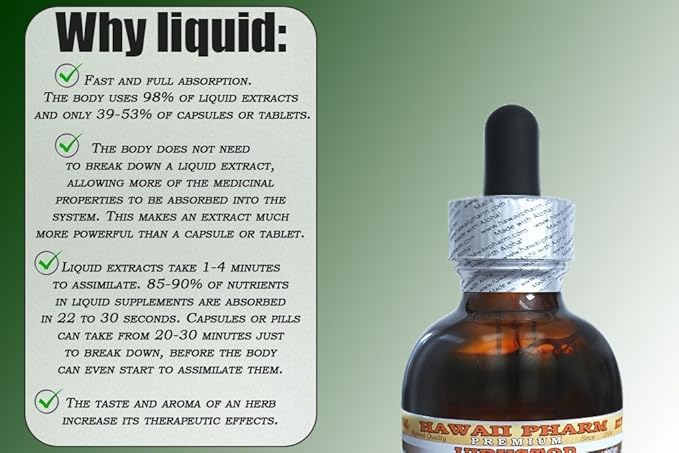 Queen's Root Alcohol-Free Liquid Extract, Queen's Root (Stillingia Sylvatica) Dried Root Glycerite Natural Herbal Supplement, Hawaii Pharm, USA 15x4 fl.oz