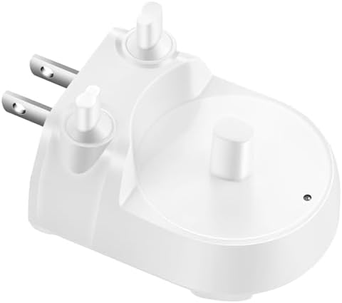 Wall Outlet Charger for Oral-B Electric Toothbrush | Direct Plug-in Base for Pro 1000/3000/5000, Genius 6000, iO3/iO4/iO5 & Braun Series 3/5/8 | IPX7 Waterproof (Hygienic White) (Direct plug-in style)