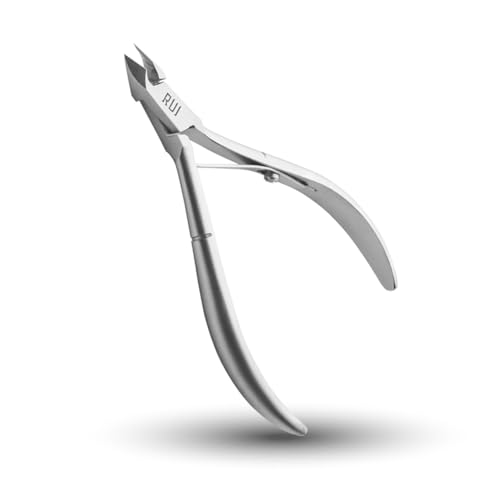 Rui Smiths Professional Cuticle Nippers | Precision Surgical-Grade Stainless Steel Cuticle Trimmer, French Handle, Single Spring, 5mm Jaw (Half Jaw)
