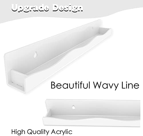 YMVV 15" Nail Polish Racks Wall Mounted Shelf,6 Pack White Acrylic Nail Polish Organizer Nail Supplies for Nail Techs,Great Display for Salons Retailers