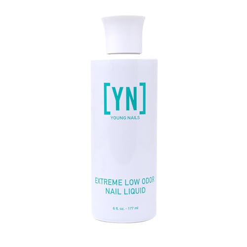 Young Nails Nail Liquid. Professional Grade High Quality Monomer. Use with Nail Powder for Acrylic Nails At Home. Low Odor, Mess + MMA Free, Non-Yellowing Nail Liquid