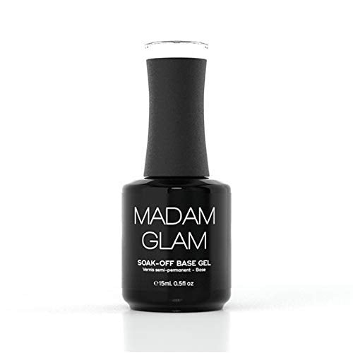 Madam Glam - Hema-Free Soak-off Base Coat Gel - 15ml 0.5 fl/oz - UV/LED DIY Gel Nail Application - Super Long-Lasting, Easy Removal, Salon Quality