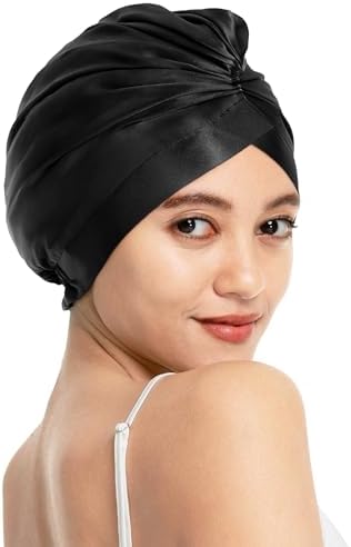LilySilk Silk Bonnet for Sleeping Womens 100% Mulberry Silk Sleep Cap Hair Wrap for Curly Long Hair