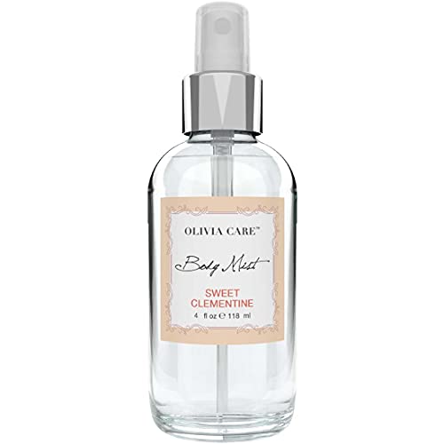 Olivia Care Body Mist Spray Made with Natural Sweet Clementine Scent - Refreshing, Soothing, Cooling & Moisturizing - Eliminate Odor with Fresh Floal Aroma - 4 FL OZ