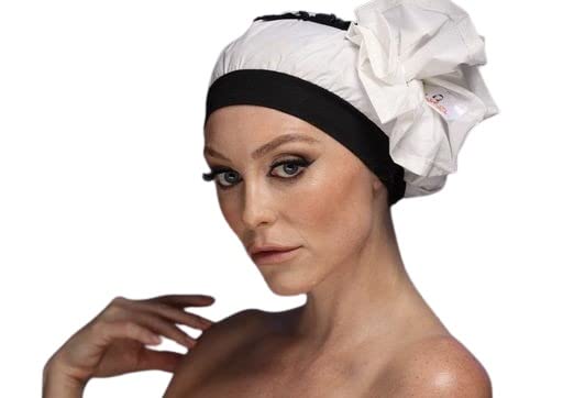 Luxury Waterproof Shower Cap - Innovative Open-Ended Design - White