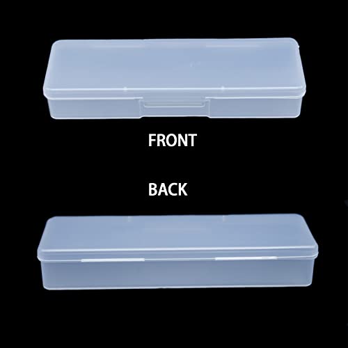 Manicure Tool Box, 8 Pieces Clear Box for Nail Tool, Transparent Personal Nail Box for Manicure, Plastic Nail Art Tool Box Storage Organizer Case Container for Organizing (7.1x1.96x1.18)