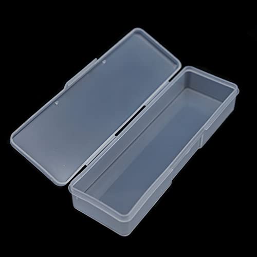 Manicure Tool Box, 8 Pieces Clear Box for Nail Tool, Transparent Personal Nail Box for Manicure, Plastic Nail Art Tool Box Storage Organizer Case Container for Organizing (7.1x1.96x1.18)