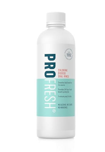 ProFresh Fresh Breath System Starter Kit, Oral Rinse 16.9 Ounce Bottle (Pack of 3) with Prep Packs & Tongue Cleaner, Alcohol Free, Flavor Free